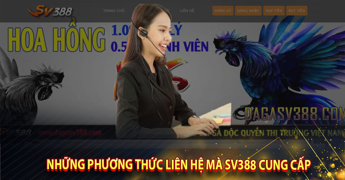 Những phương thức liên hệ mà sv388 cung cấp
